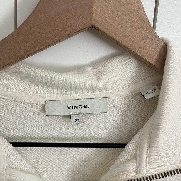 Vince White Quarter Zip Sweatshirt - Picture 2 of 3
